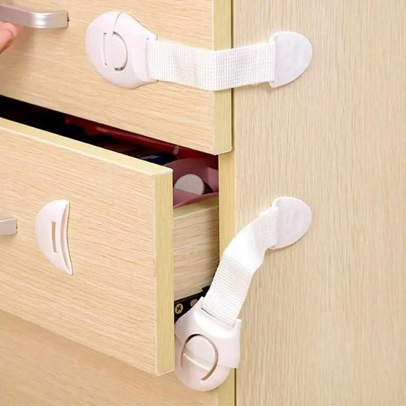 10Pcs Child Safety Cabinet Locks & Straps