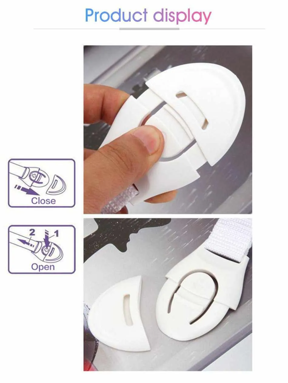 10Pcs Child Safety Cabinet Locks & Straps