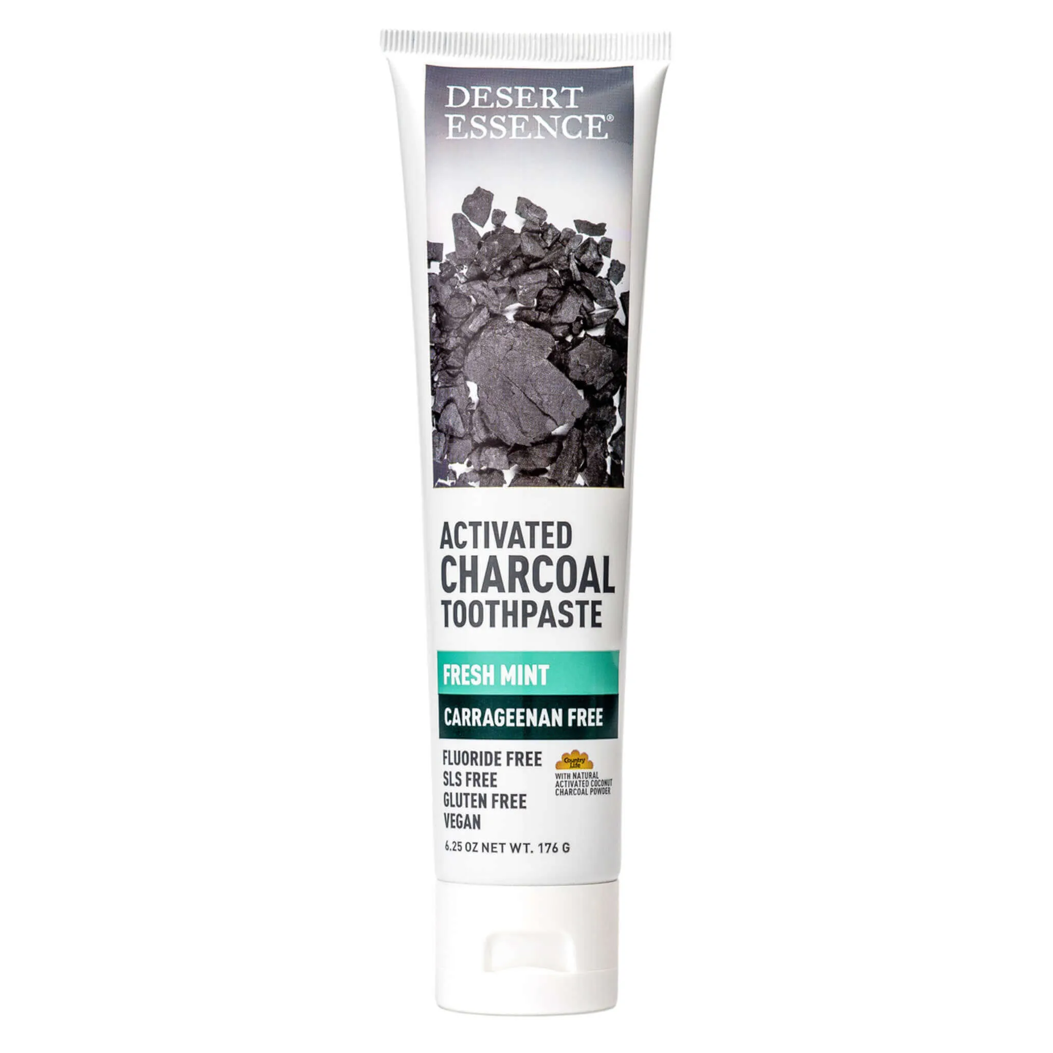 Activated Charcoal Toothpaste - Fresh Mint, Carrageenan Free