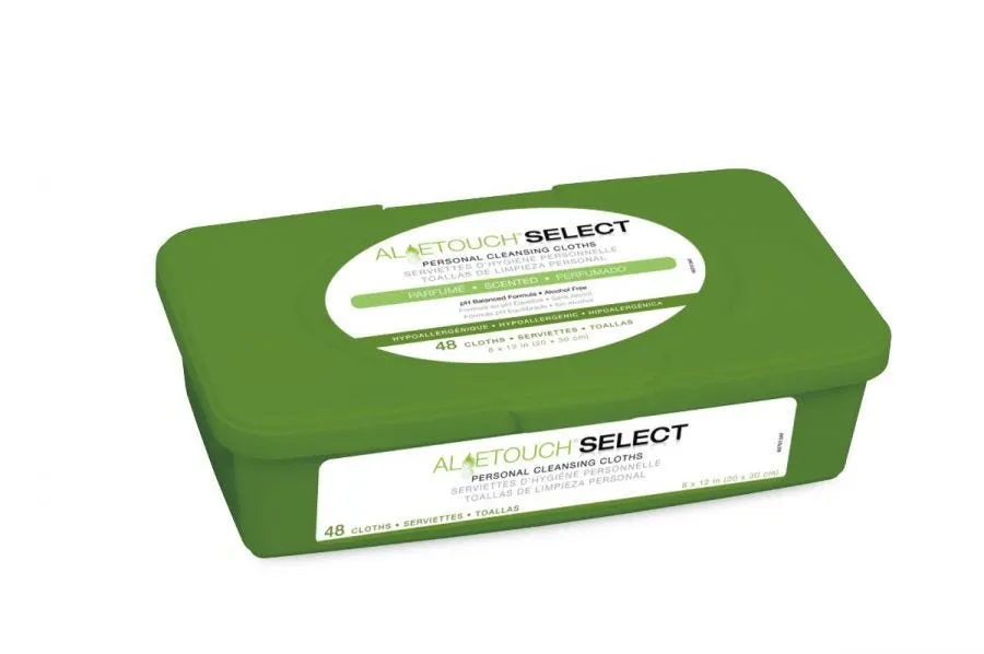 Aloetouch SELECT Premium Spunlace Personal Cleansing Wipes, Scented, Case of 12