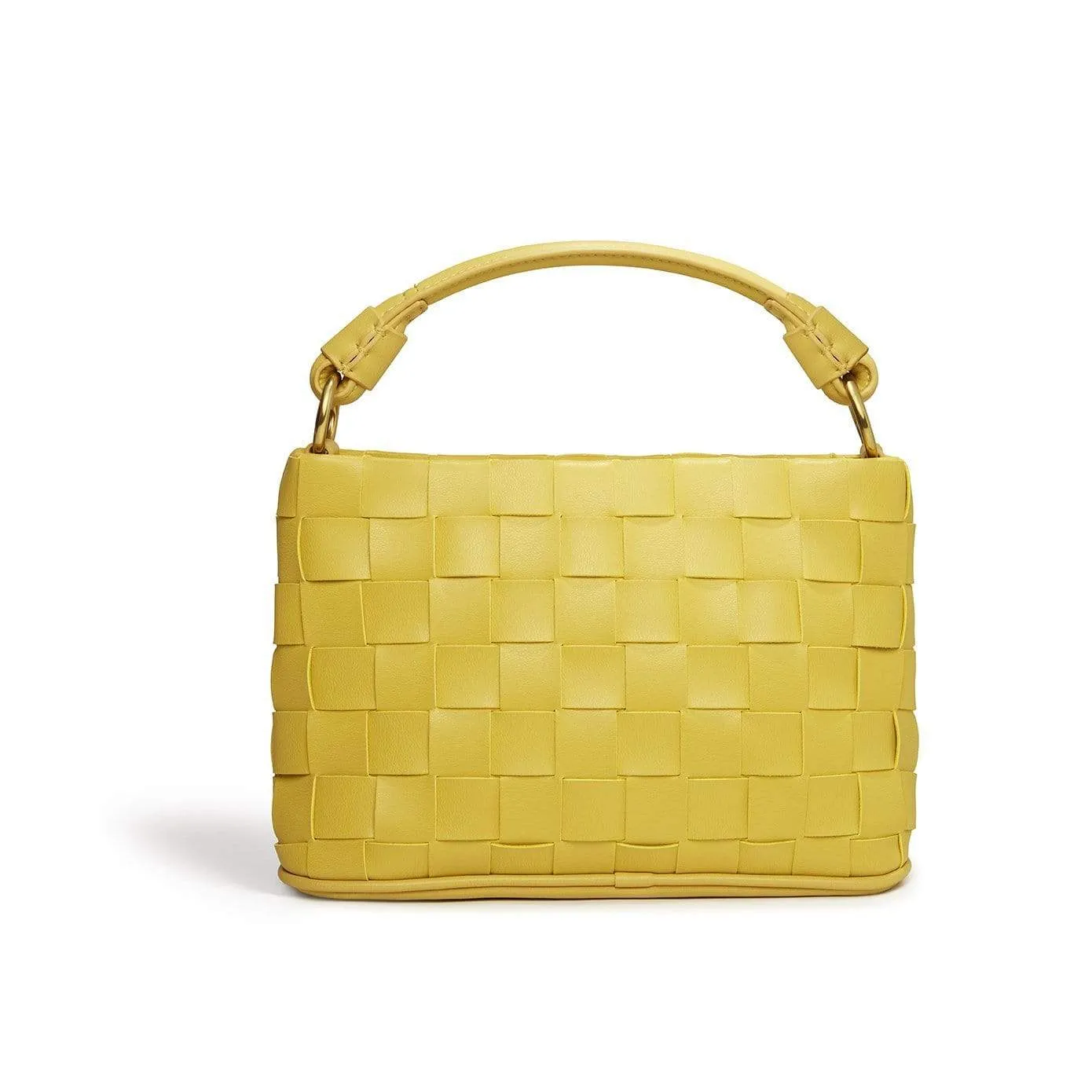 Baby Bella Woven Vegan Leather Crossbody Bag | Mustard