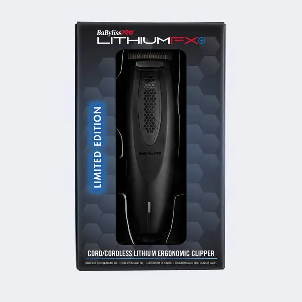 BabylissPro LimitedFX  Matte Black Lithium Ergonomic Clipper