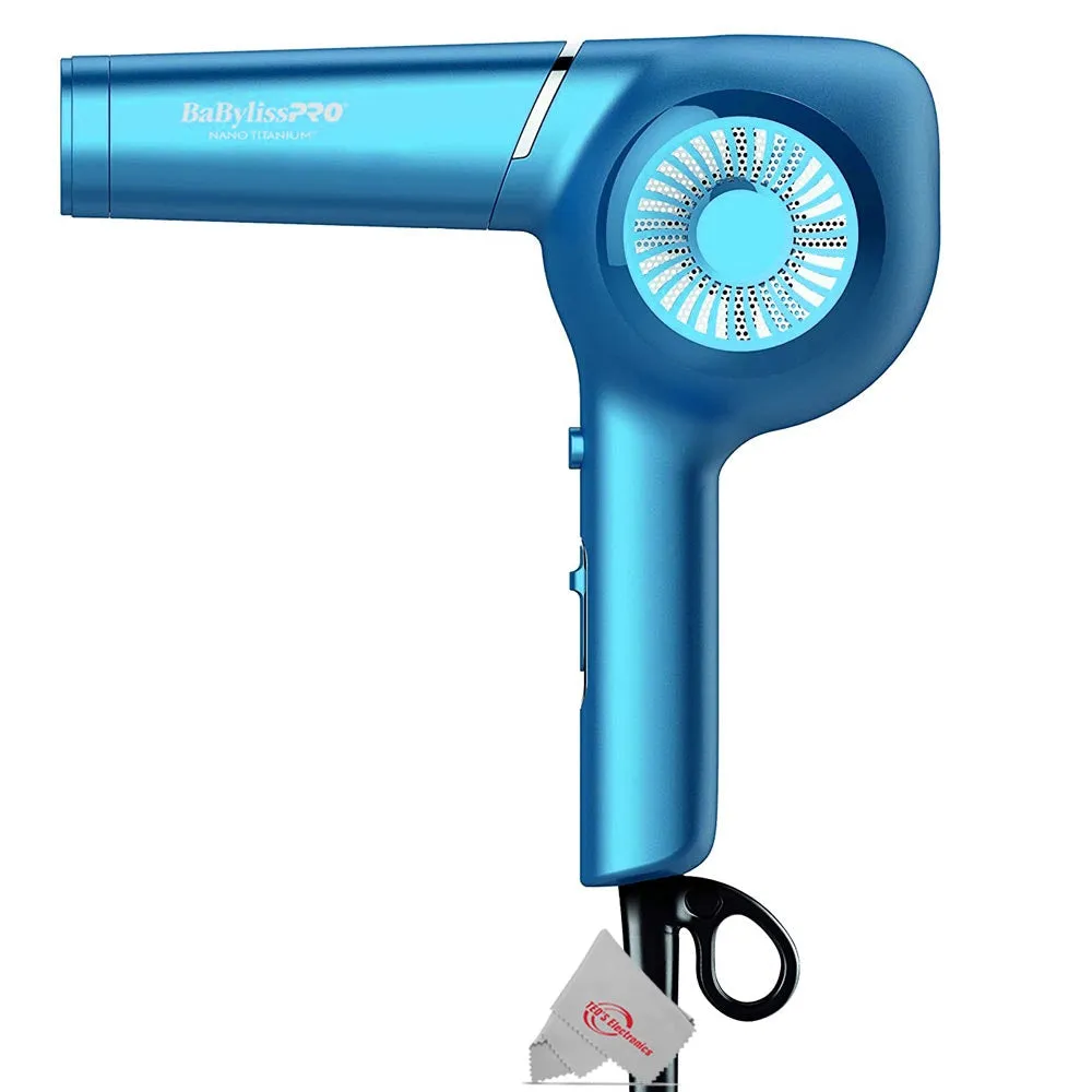 BaBylissPRO Nano Titanium 1" Ultra-Thin Straightener & Professional Pistol-Grip Hair Dryer (Blue)