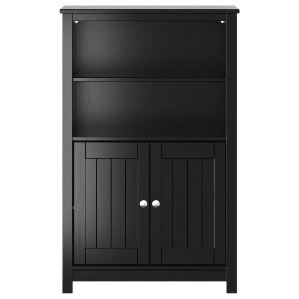 Bathroom Cabinet BERG Black 69.5x34x110 cm Solid Wood Pine