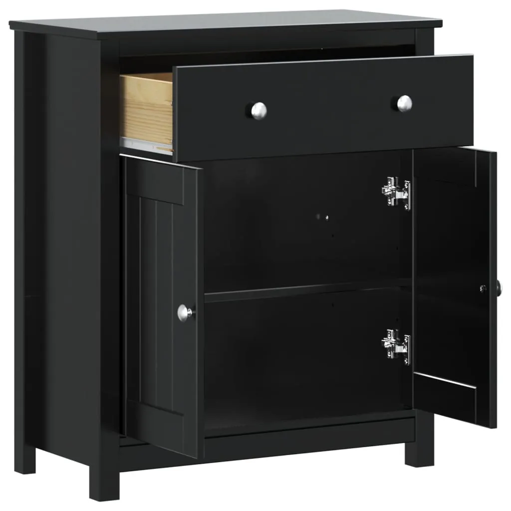 Bathroom Cabinet BERG Black 69.5x34x80 cm Solid Wood Pine