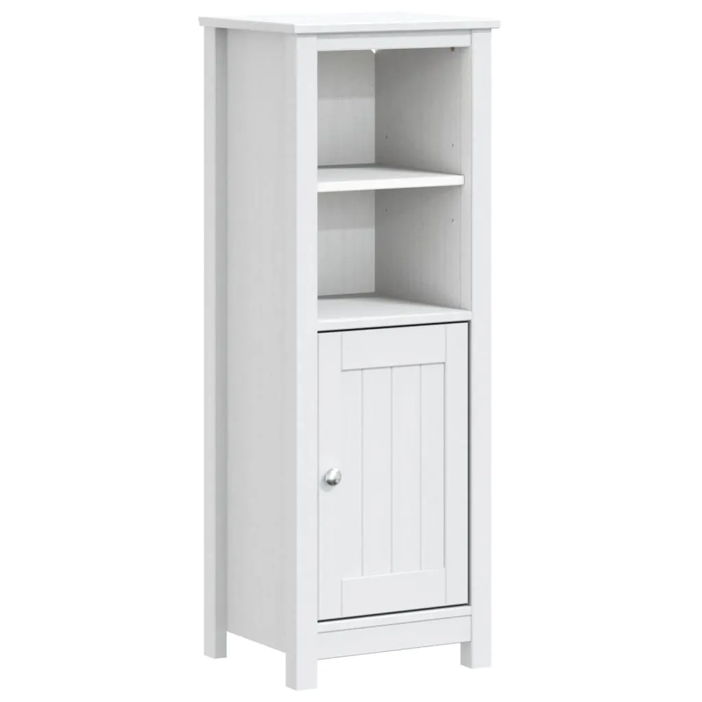 Bathroom Cabinet BERG White 40x34x110 cm Solid Wood Pine