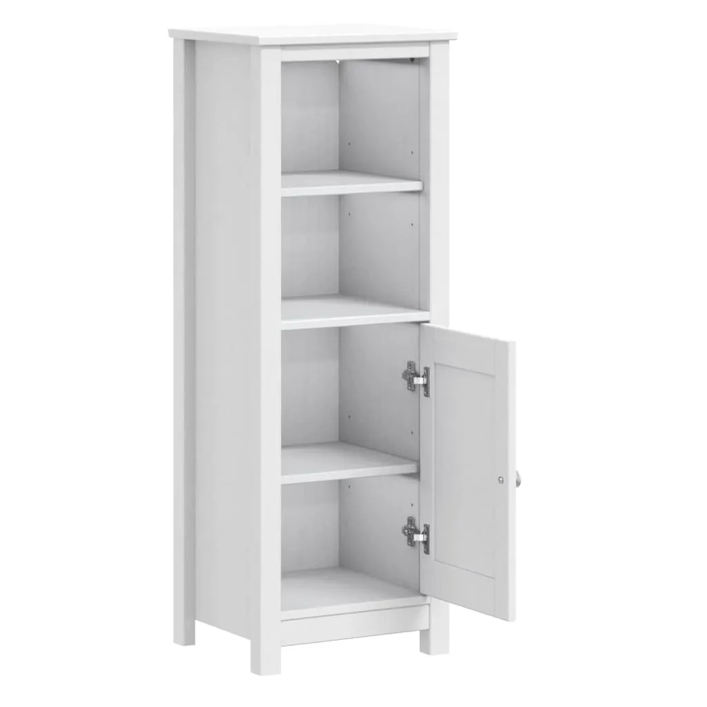 Bathroom Cabinet BERG White 40x34x110 cm Solid Wood Pine