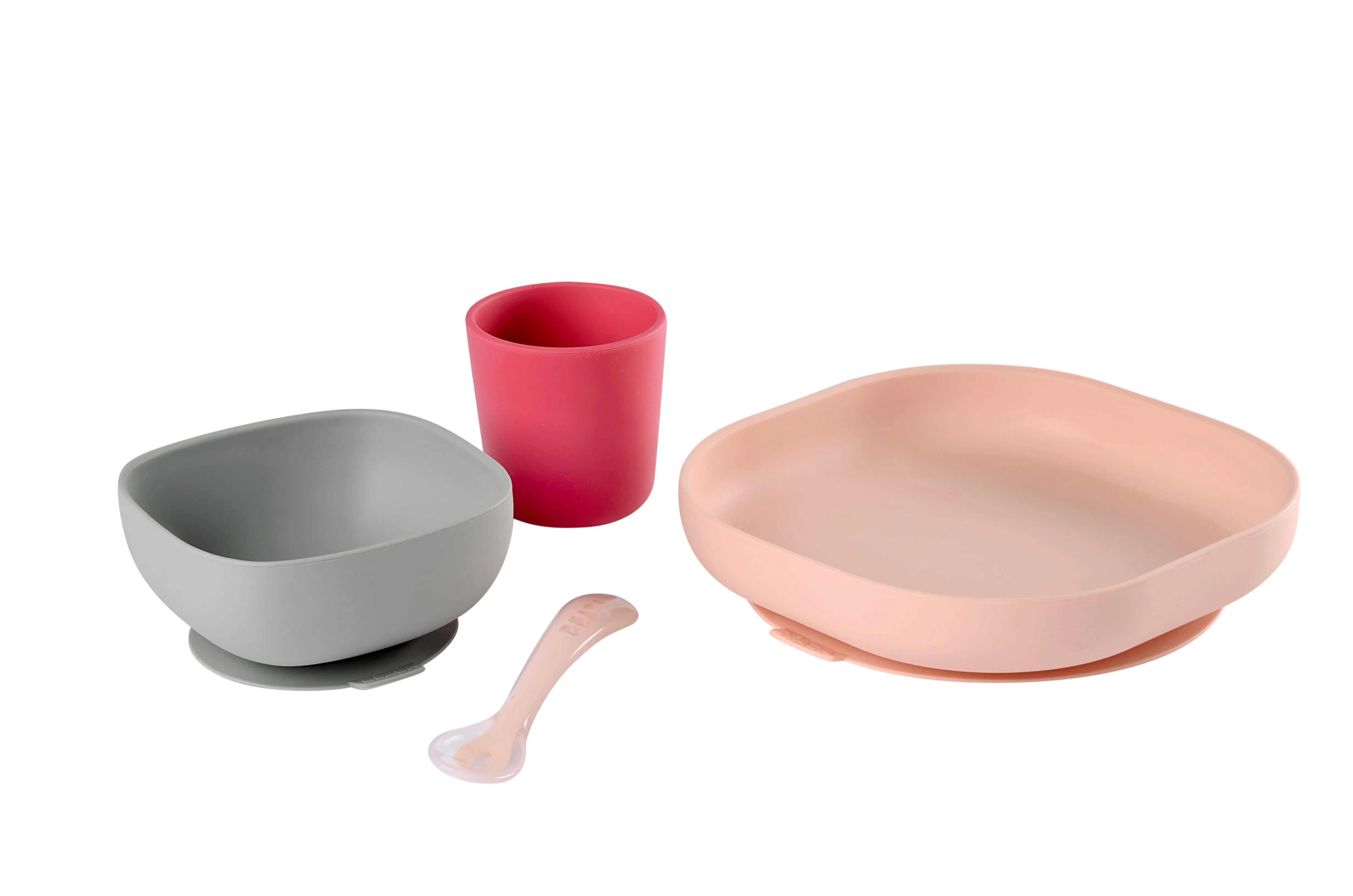 Beaba Silicone Suction Meal Set - Pink