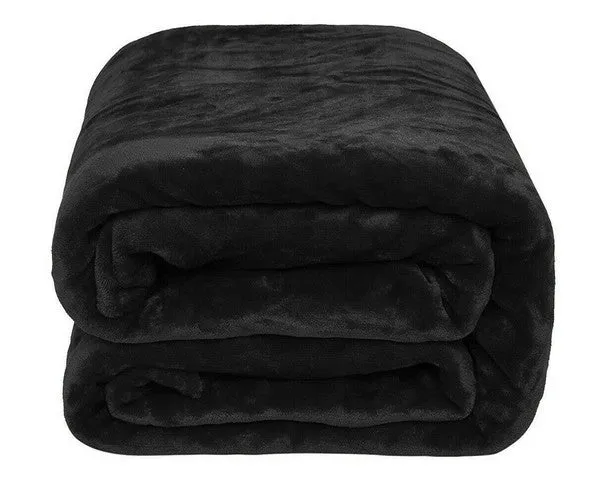 Black Super Soft Cozy Bed Throw Flannel Blanket