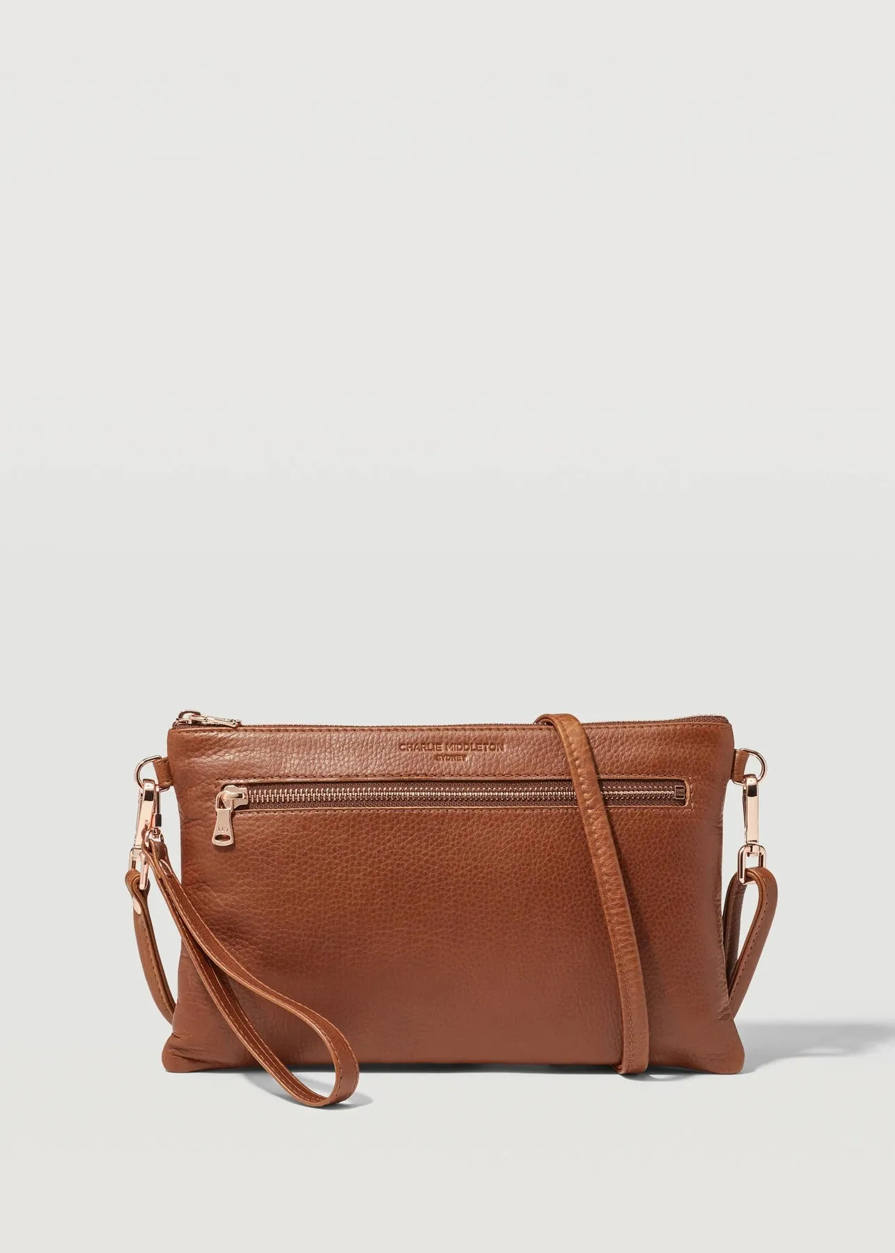 CHARLIE MIDDLETON - CEDAR DUAL ZIP CROSSBODY - ROSE GOLD