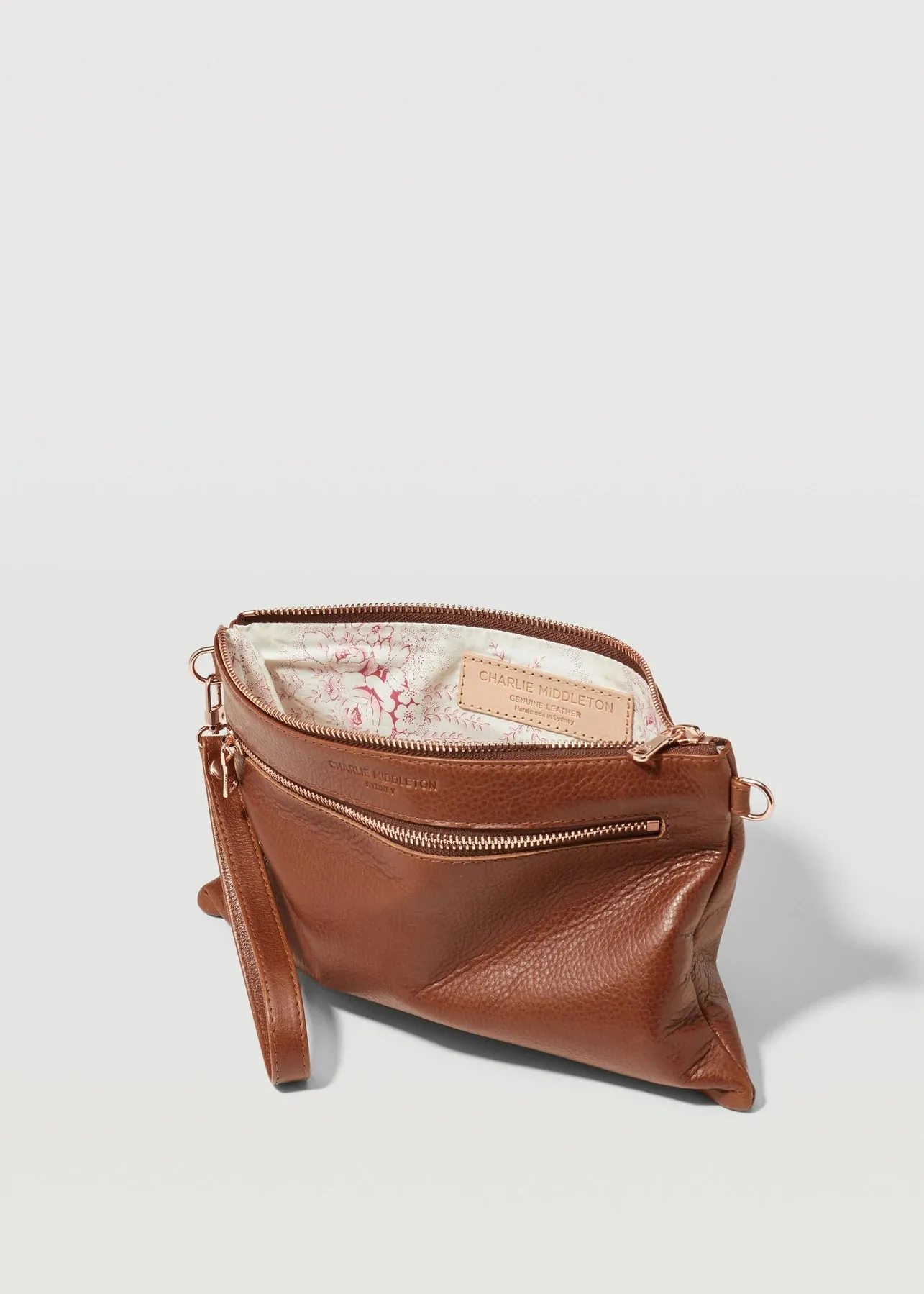 CHARLIE MIDDLETON - CEDAR DUAL ZIP CROSSBODY - ROSE GOLD