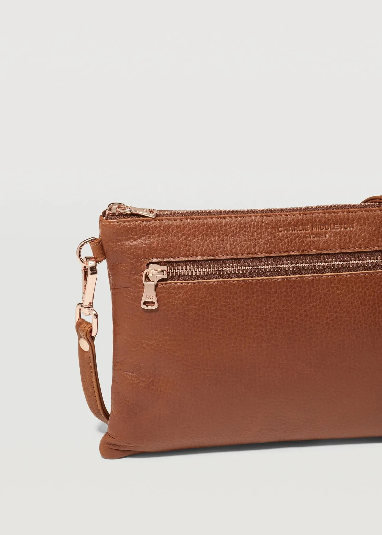 CHARLIE MIDDLETON - CEDAR DUAL ZIP CROSSBODY - ROSE GOLD