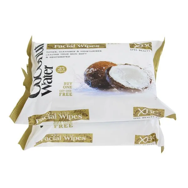 Coconut Water Facial Wipes Twin Pk