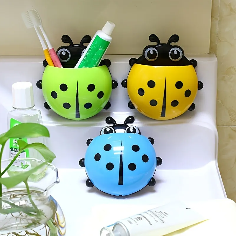 Cute Ladybug Toothbrush Holder with Strong Suction Power