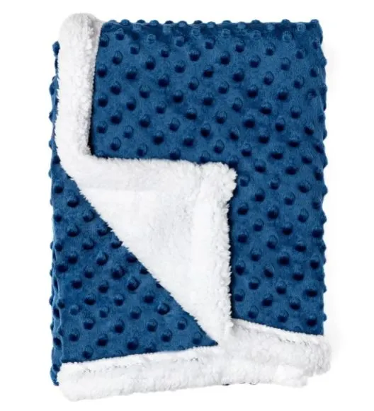 Dark Blue Soft Sherpa Baby Blanket