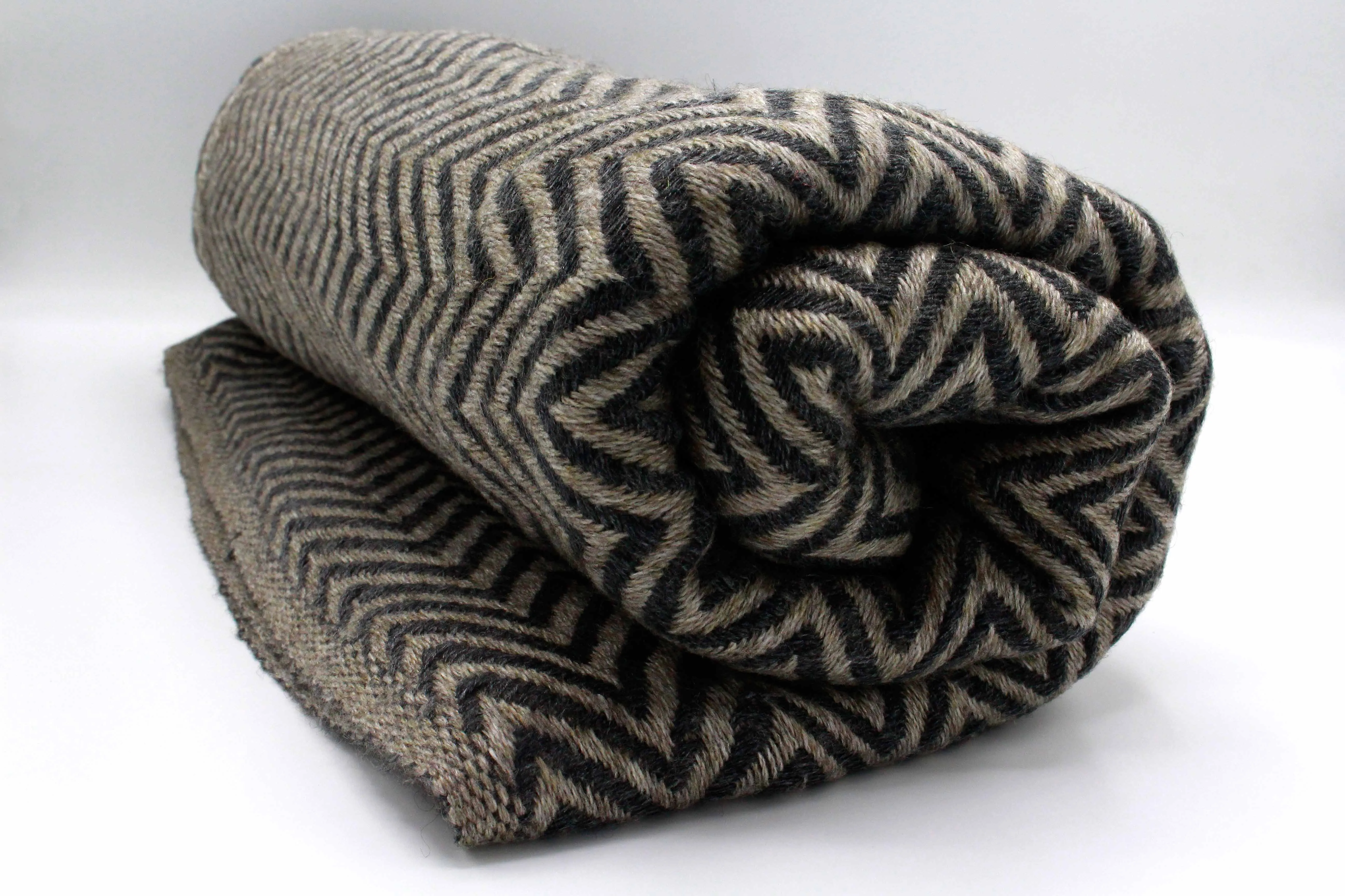 Dark Brown & Black Chevron Cashmere Blanket