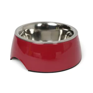 Dear Pet Curve Cut Dog Bowl in Maroon