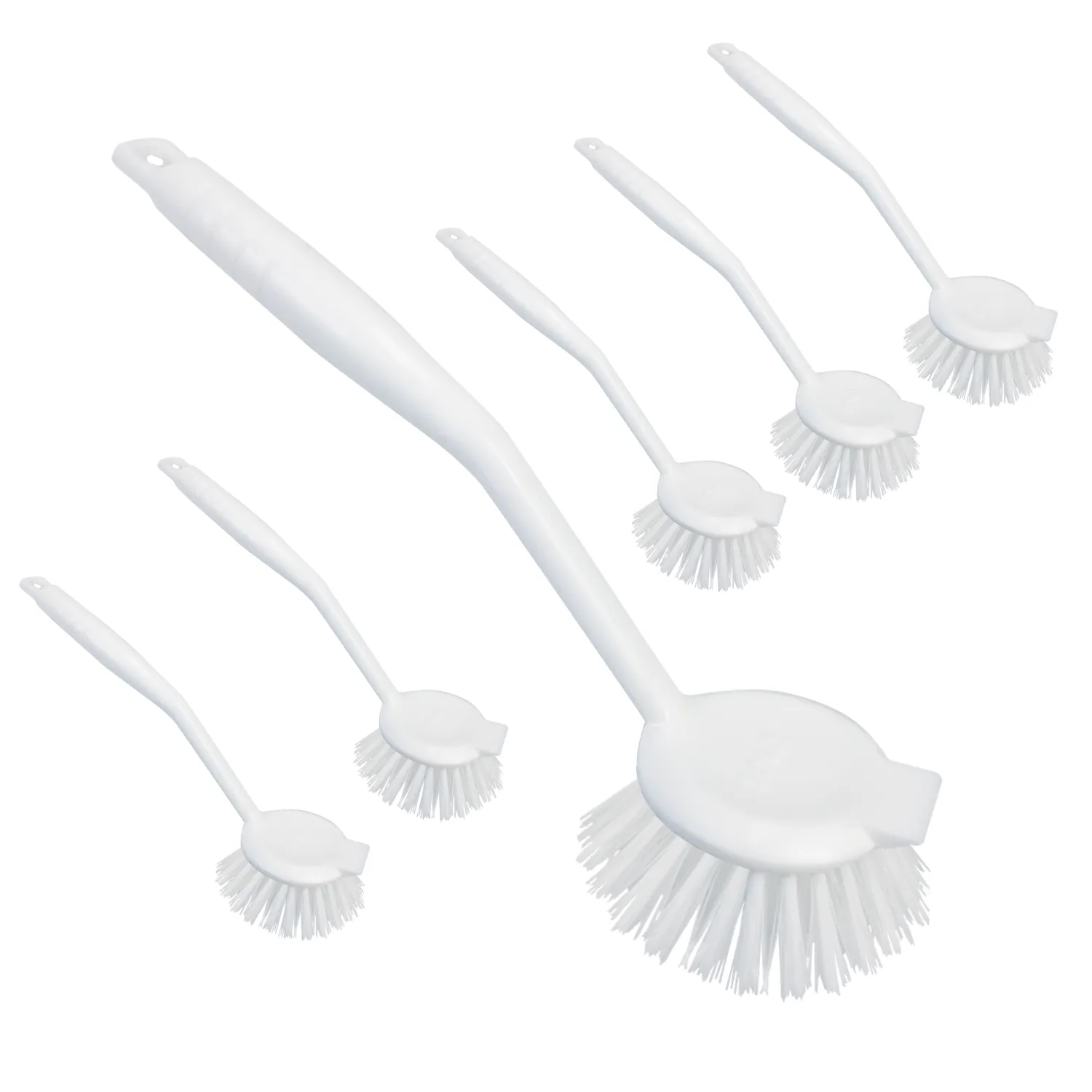 Dish Brush with Scraper, w/ Non-Scratch Bristles - 6 Pack