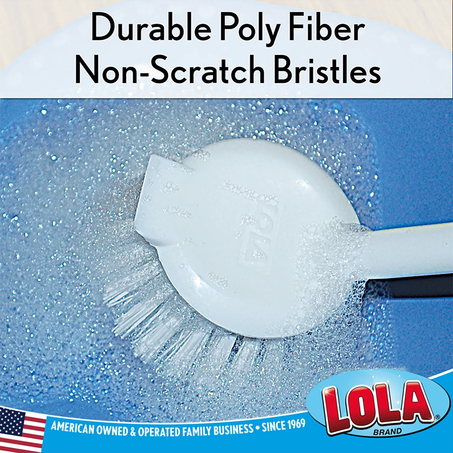 Dish Brush with Scraper, w/ Non-Scratch Bristles - 6 Pack