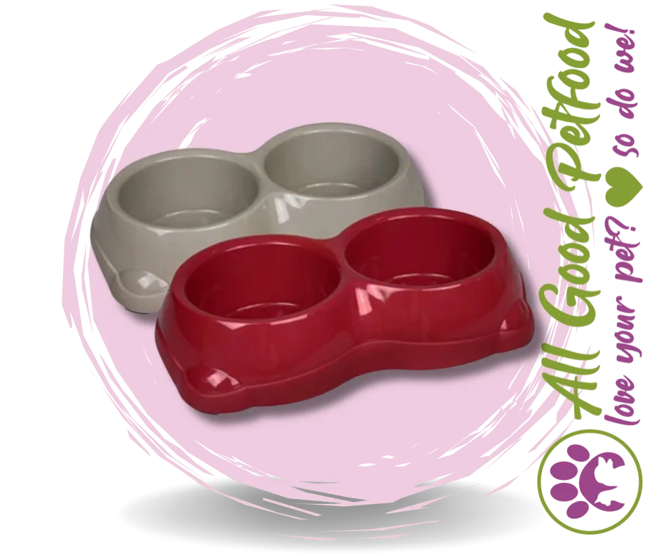 Double non slip plastic bowl