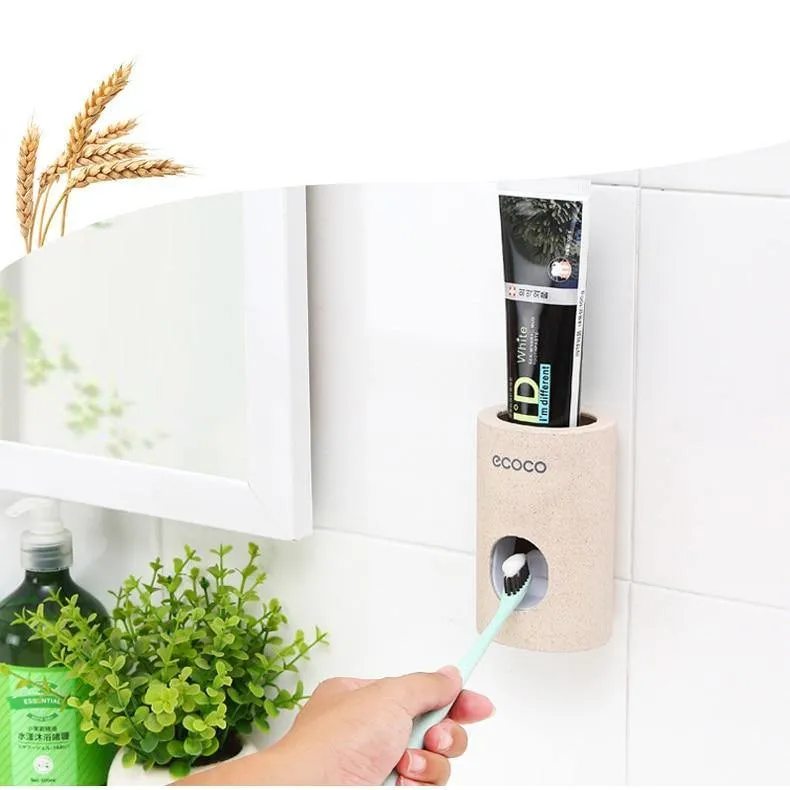 Dust-proof Wall Mountable Automatic Toothpaste Holder & Dispenser