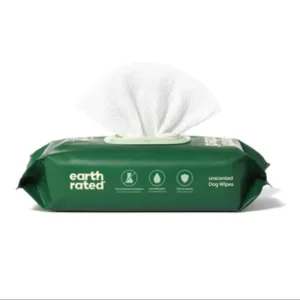 Earth Rated Grooming Wipes Unscented 100ct