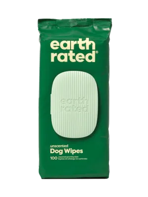 Earth Rated Unscented Plant-Based Grooming Wipes - 100ct