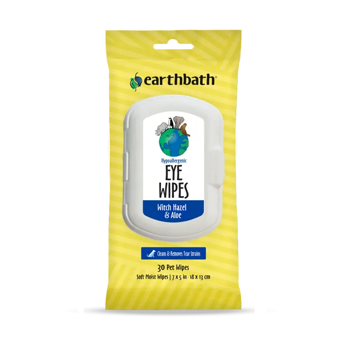 Earthbath Hypoallergenic Eye Wipes with Witch Hazel & Aloe (30 ct)