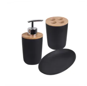 Eco Basics 3 in 1 Vanity Bathroom Set Black