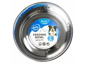 FEEDING BOWL GLOSSY FIX L - 20,3x20,3x6,6cm black