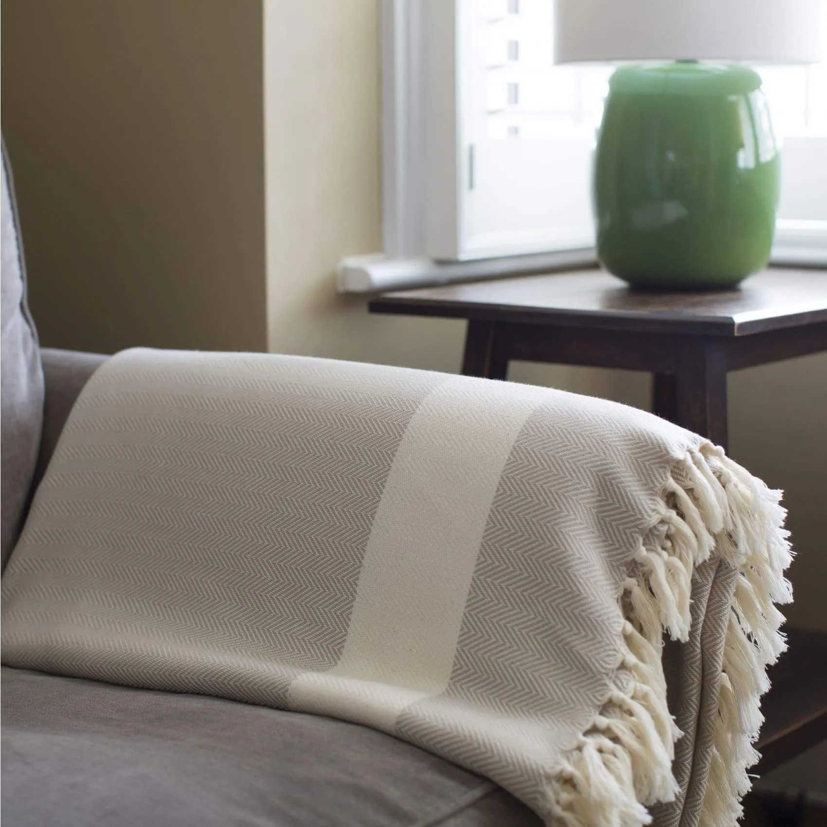 Ferah Herringbone Organic Cotton Blankets