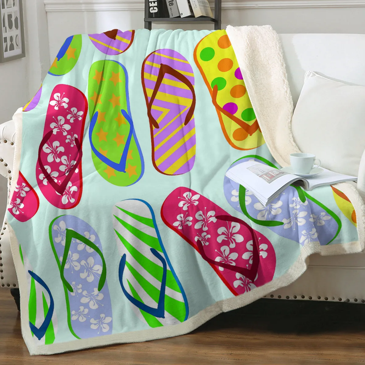 Flip Flops Kinda Girl Soft Sherpa Blanket