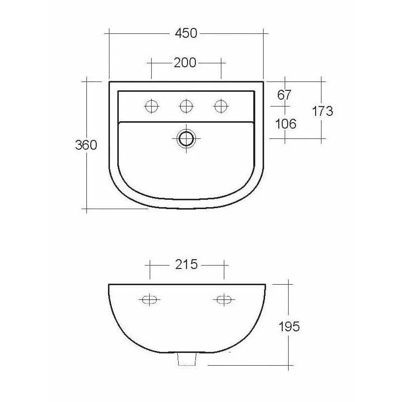 Frontline White Compact Full Pedestal Basin - 1 Tap Hole