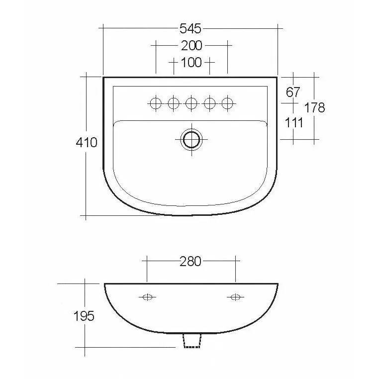 Frontline White Compact Full Pedestal Basin - 1 Tap Hole