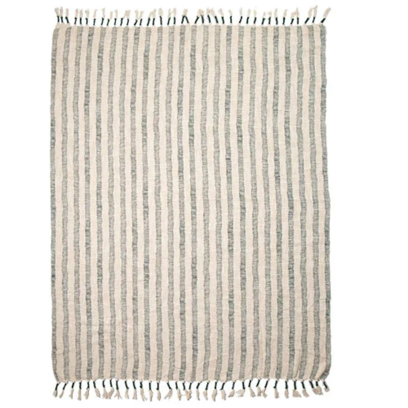 Hand Woven Hunter Cotton Slub Printed Throw - 125cm x 150cm