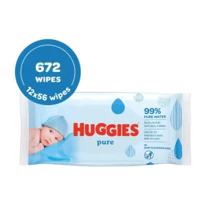 Huggies Pure Baby Wipes - 12 Pack