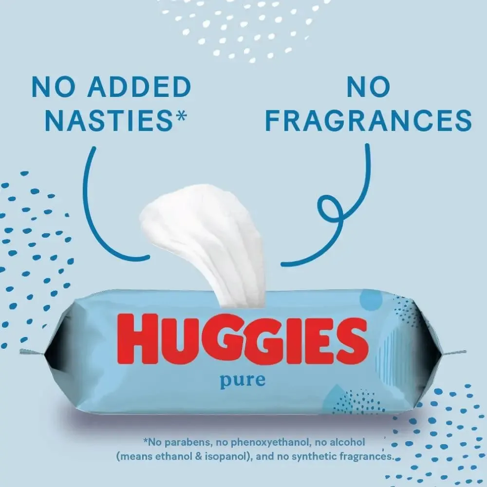 Huggies Pure Baby Wipes - 12 Pack