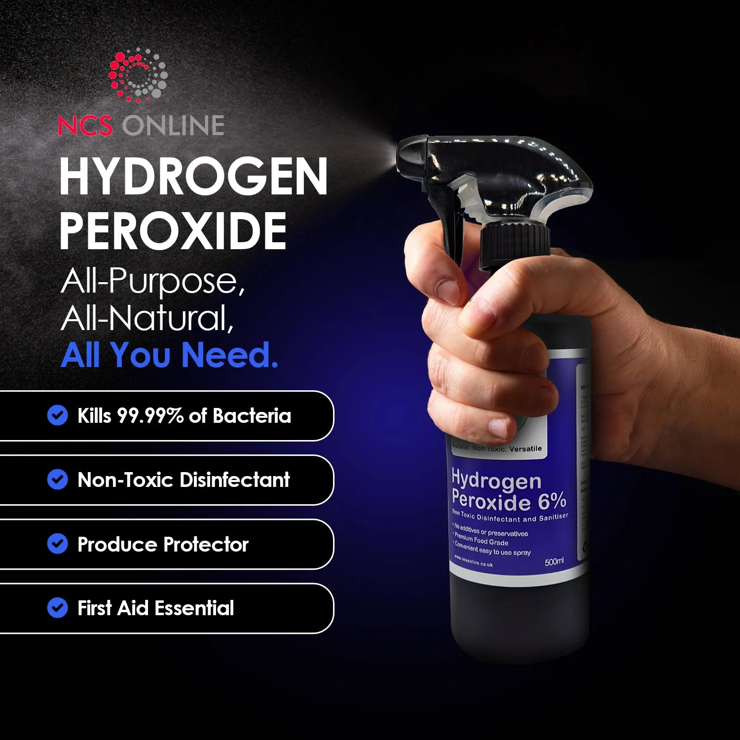 Hydrogen Peroxide 6% 500ml Food Grade