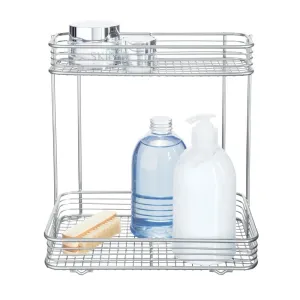 iDesign Vienna 2-Tier Rectangular Shelf in Silver