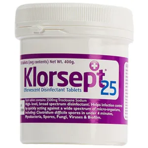 Klorsept 25 Effervescent Disinfectant Tablets 100 Tabs