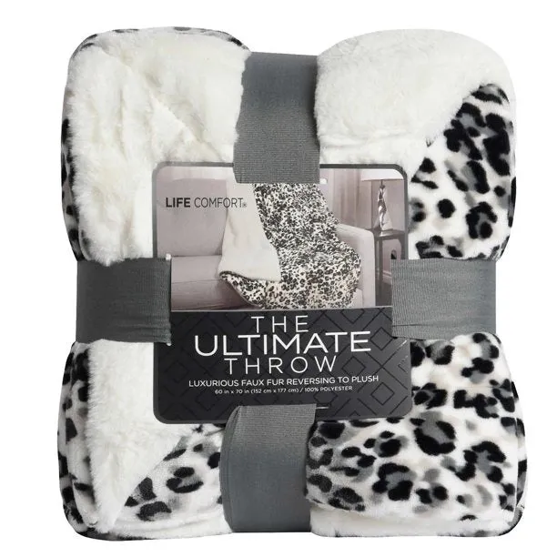 Life Comfort Ultimate Faux Fur Throw Ultra Soft – Multi