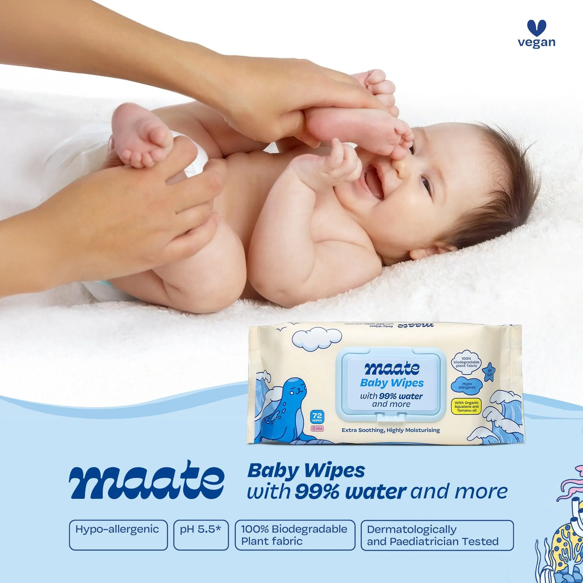 Maate Baby Wipes 99% Water