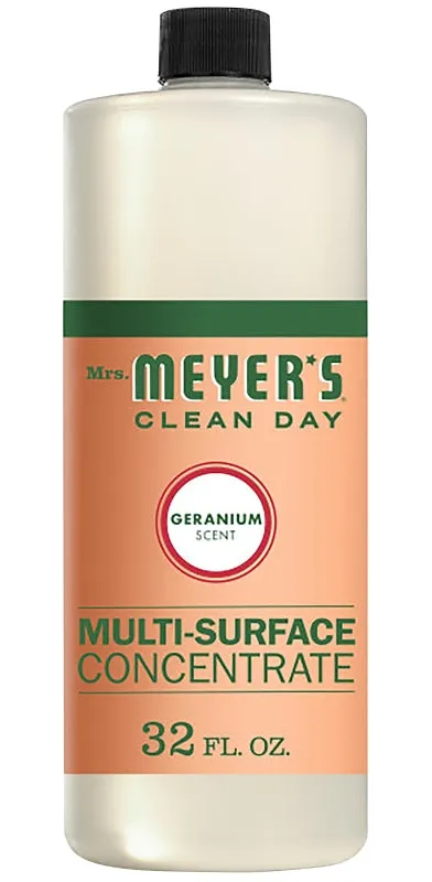 Mrs. Meyer's Clean Day 13440 Cleaner Concentrate, 32 oz Bottle, Liquid, Geranium :EA: QUANTITY: 1