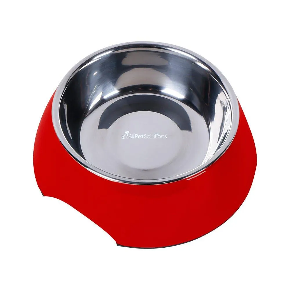 Non Slip Melamine Cat Dog Bowl - Red - S/L