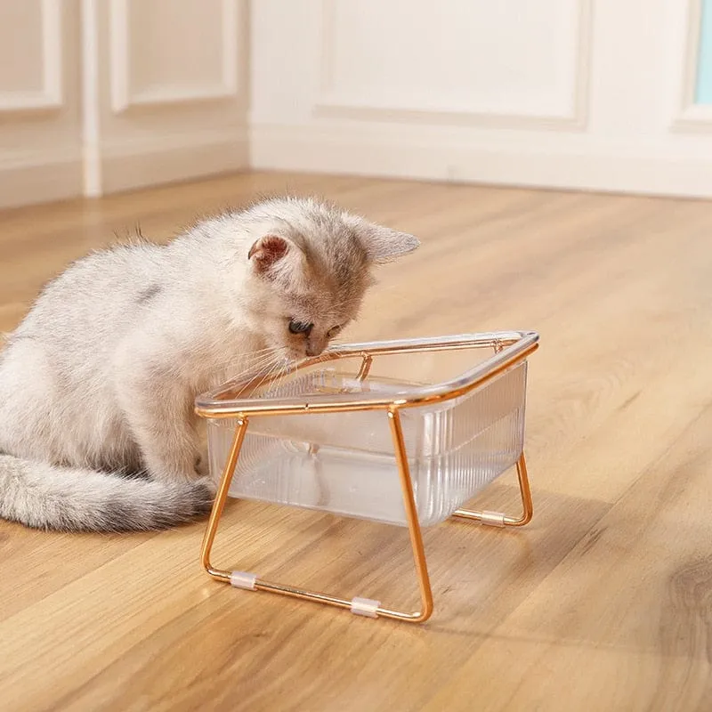 Non-slip Transparent Designer Cat Bowls