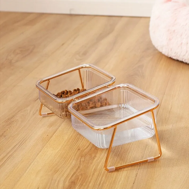 Non-slip Transparent Designer Cat Bowls