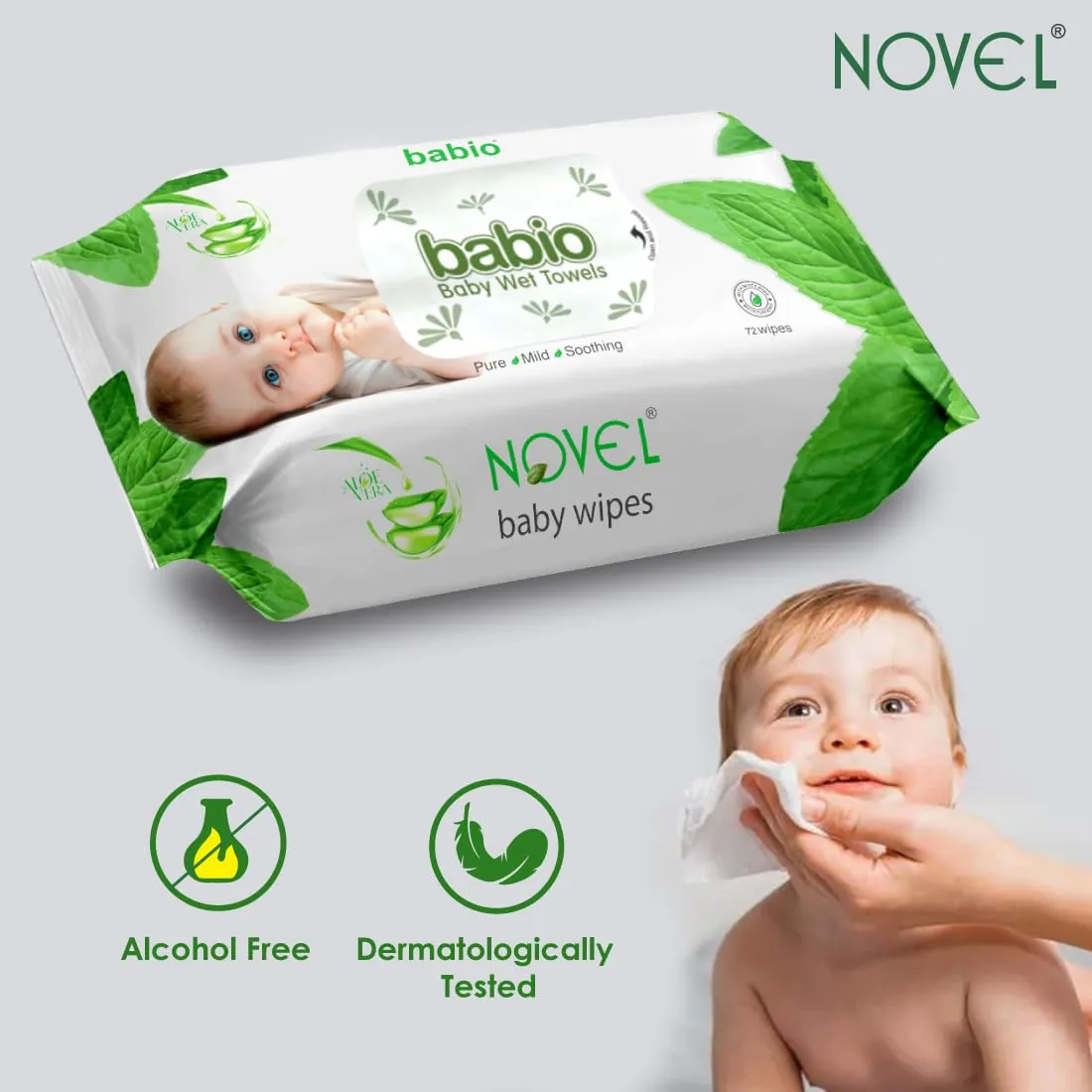 NOVEL Baby Wet Wipes (Pack of 6-72 Sheet)