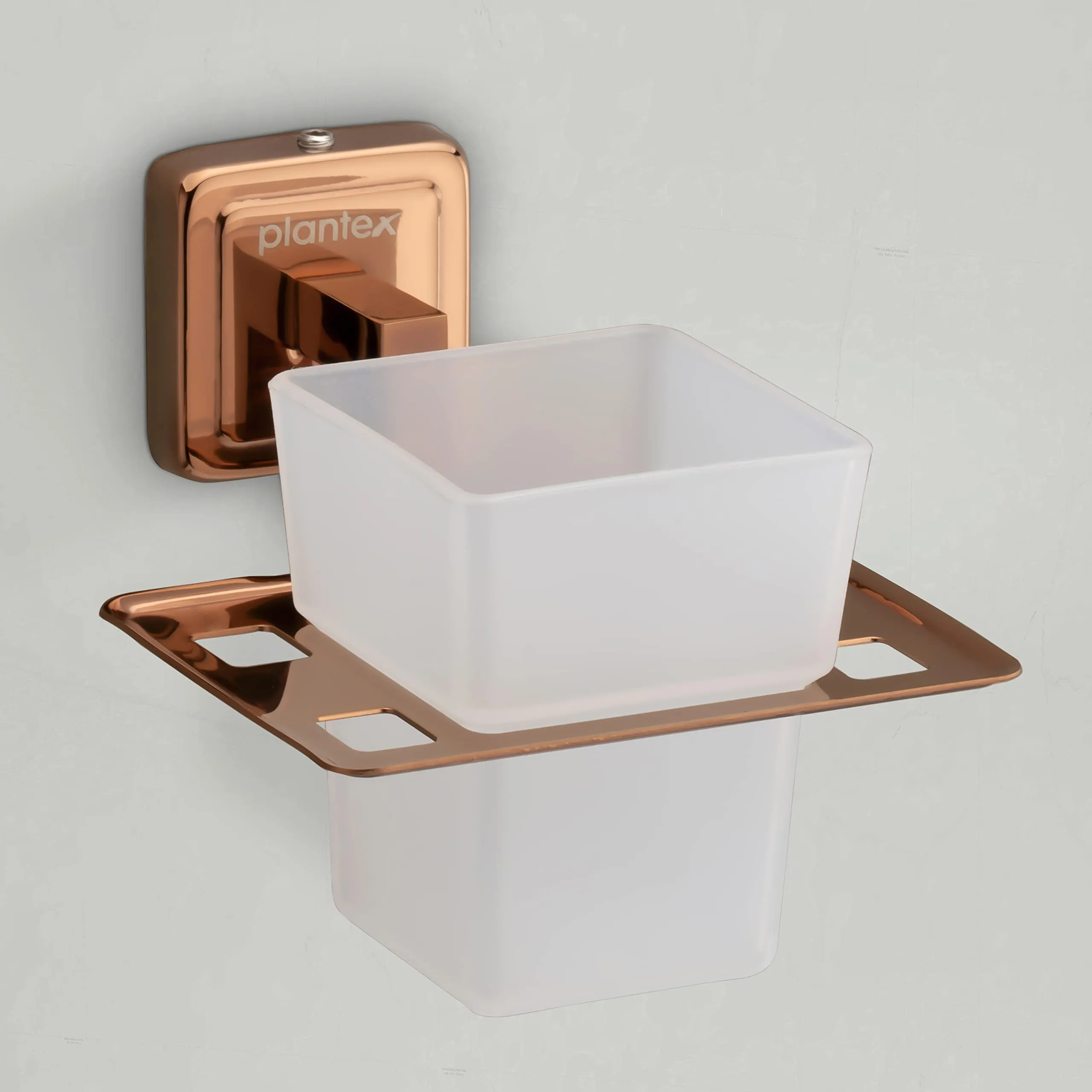 Plantex Deccan Rose Gold Tumbler Holder Stand with Spaces for Toothbrush (304 Stainless Steel)