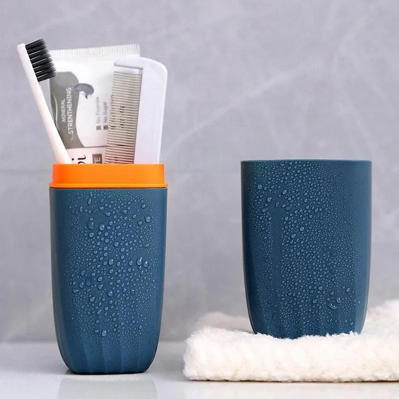 Portable Toothbrush Toothpaste Holder Cup Box