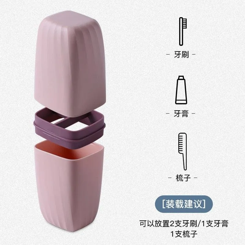 Portable Toothbrush Toothpaste Holder Cup Box